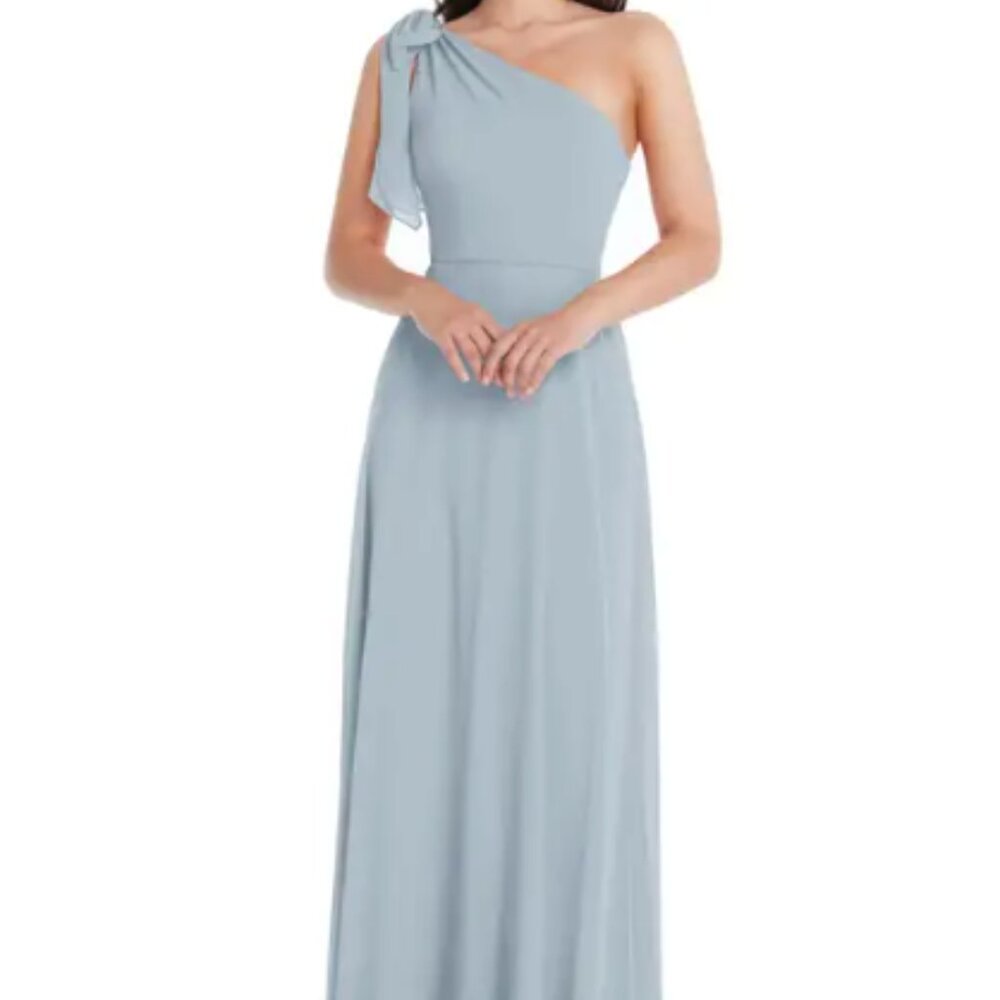 After Six One-Shoulder Evening Gown - Mist, Size 10